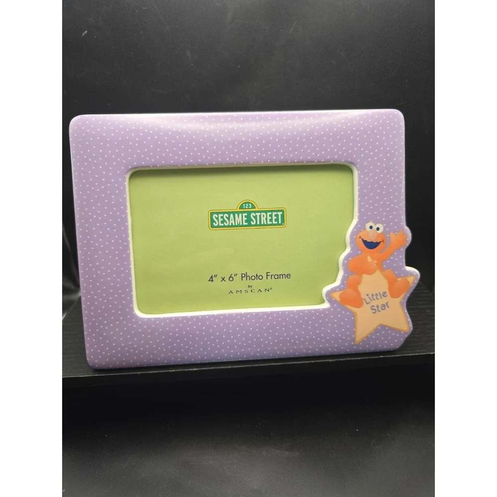 Sesame Street Elmo Little Star Purple Polka Dot Picture Frame 4x6 Tabletop